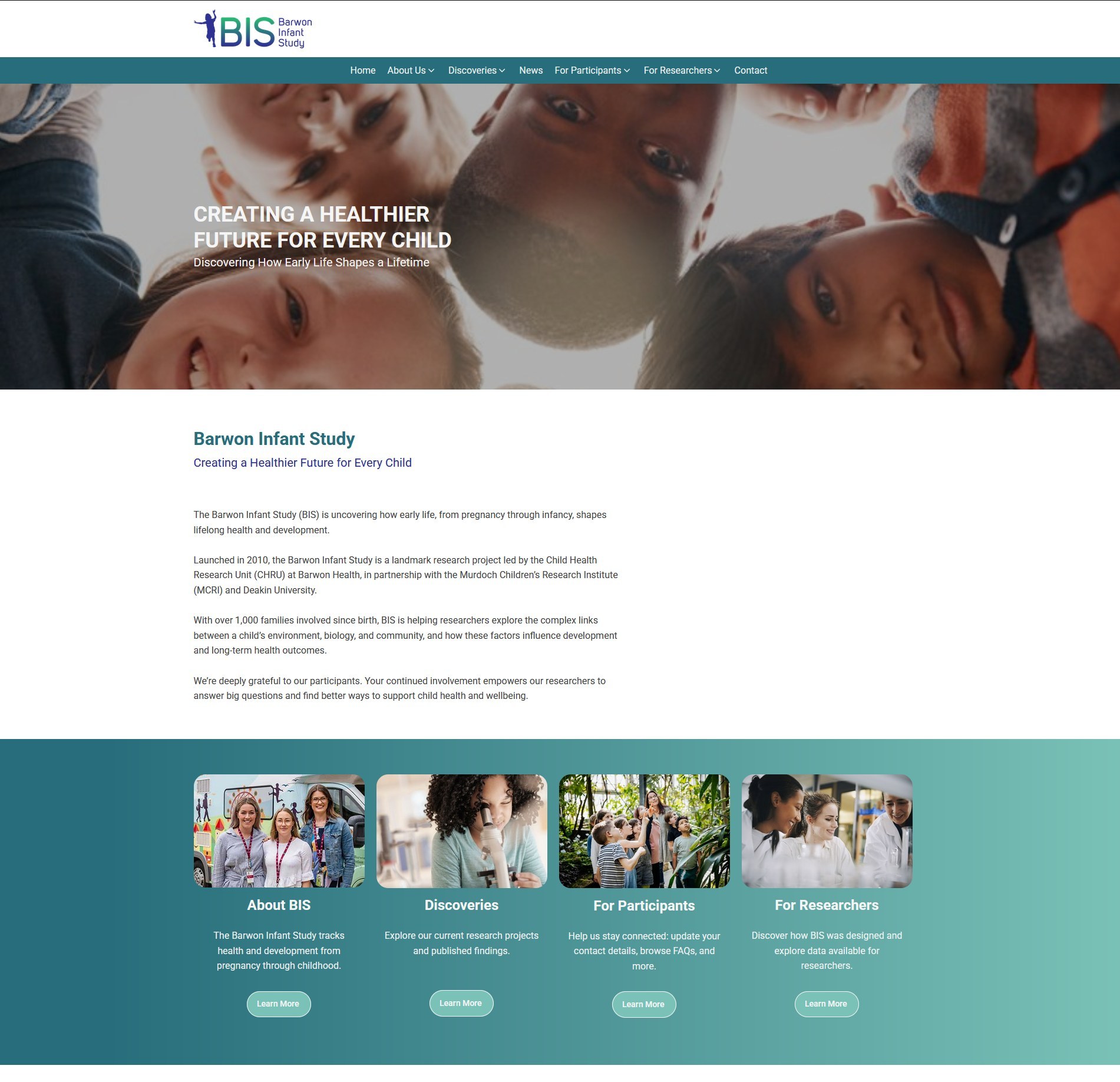 barwon infant study web design