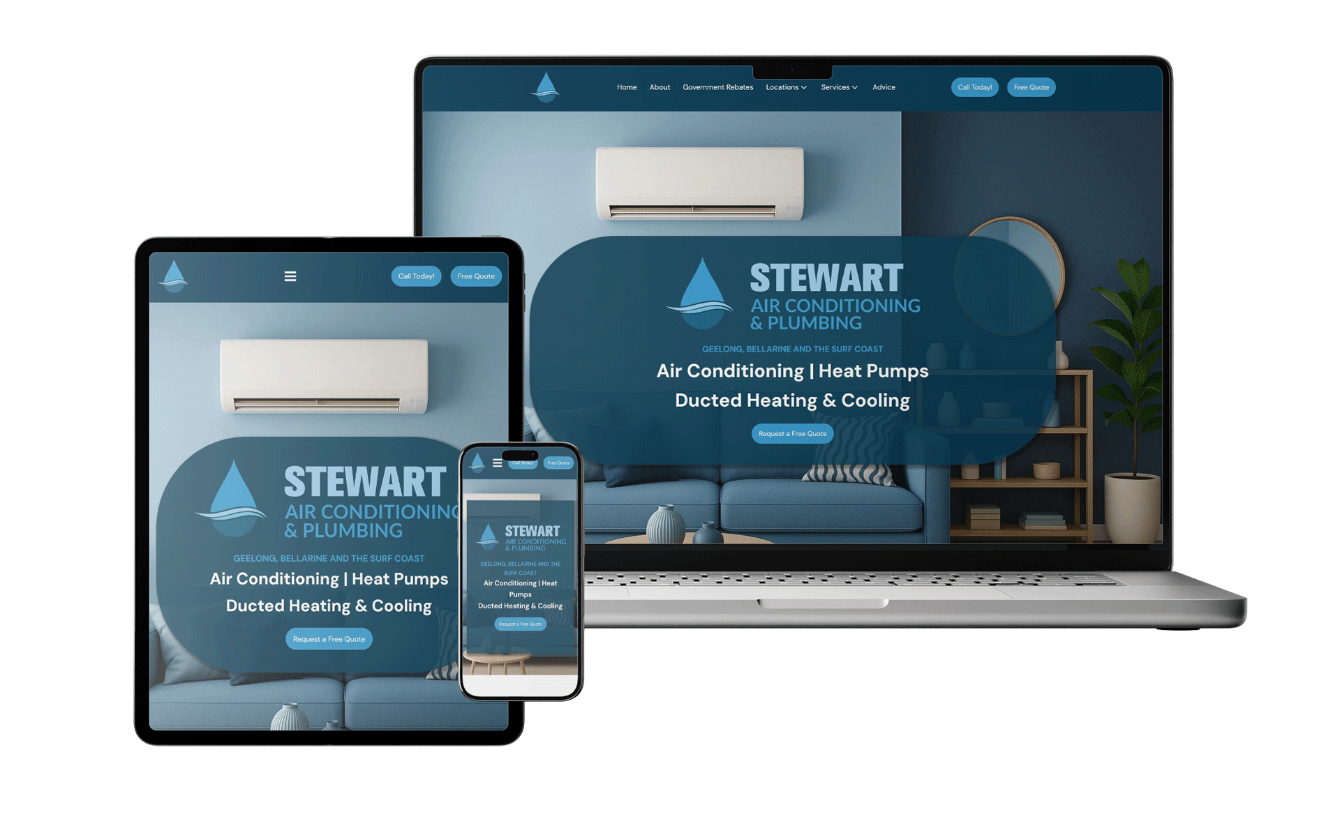 stewart air con geelong web design 01