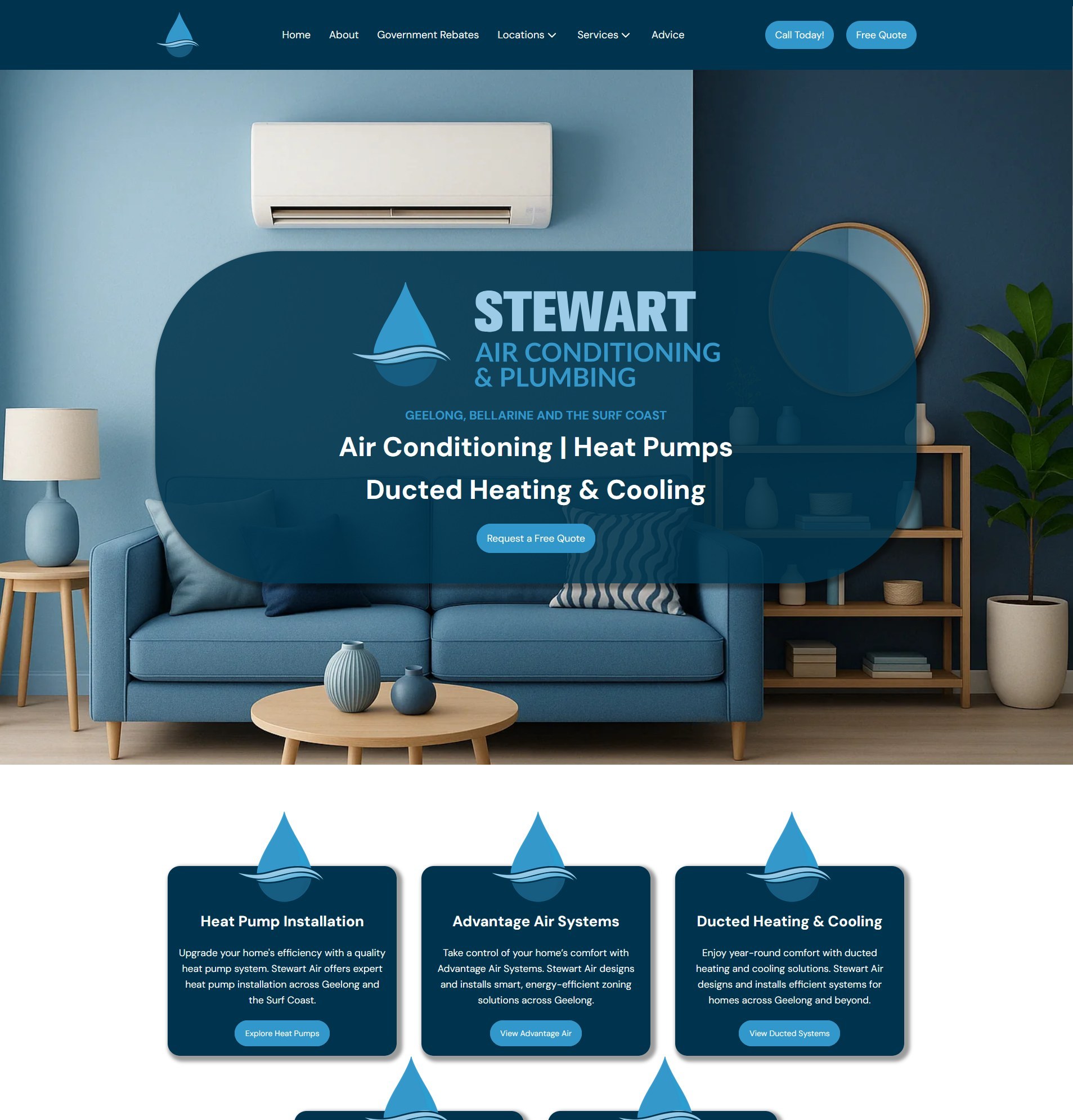 stewart air con geelong web designer
